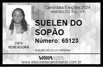 Candidato SUELEN DO SOPÃO 2024 - MIMOSO DO SUL - Eleições