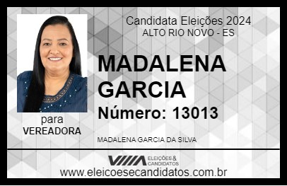 Candidato MADALENA GARCIA 2024 - ALTO RIO NOVO - Eleições