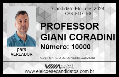 Candidato PROFESSOR GIANI CORADINI 2024 - CASTELO - Eleições