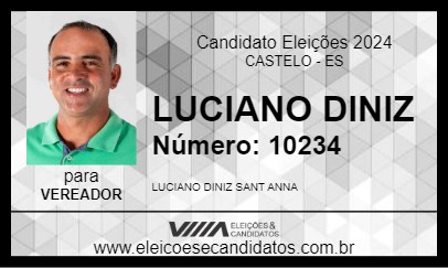 Candidato LUCIANO DINIZ 2024 - CASTELO - Eleições