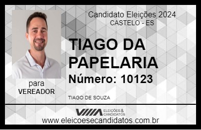 Candidato TIAGO DA PAPELARIA 2024 - CASTELO - Eleições