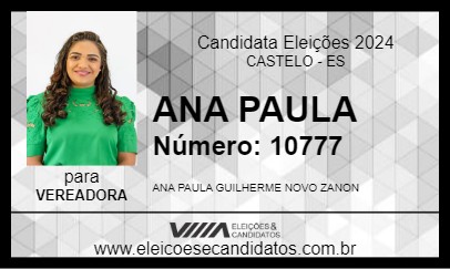 Candidato ANA PAULA 2024 - CASTELO - Eleições