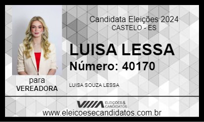 Candidato LUISA LESSA 2024 - CASTELO - Eleições