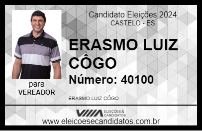 Candidato ERASMO LUIZ CÔGO 2024 - CASTELO - Eleições