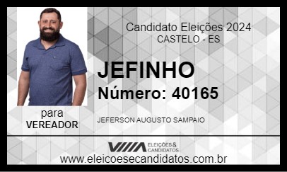 Candidato JEFINHO  2024 - CASTELO - Eleições