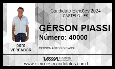 Candidato GÉRSON PIASSI 2024 - CASTELO - Eleições