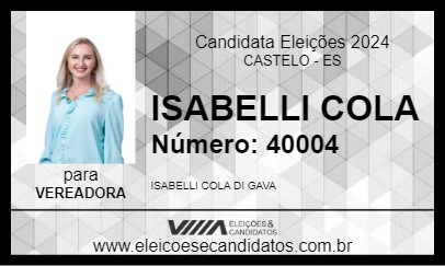 Candidato ISABELLI COLA 2024 - CASTELO - Eleições