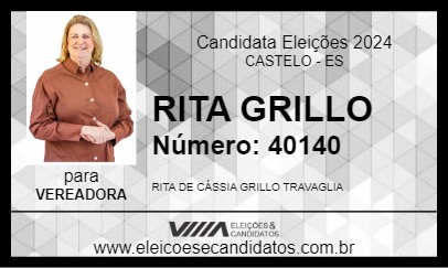 Candidato RITA GRILLO 2024 - CASTELO - Eleições