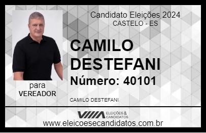 Candidato CAMILO DESTEFANI 2024 - CASTELO - Eleições