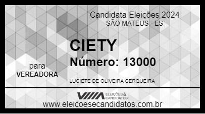 Candidato CIETY 2024 - SÃO MATEUS - Eleições