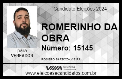 Candidato ROMERINHO DA OBRA 2024 - BREJETUBA - Eleições