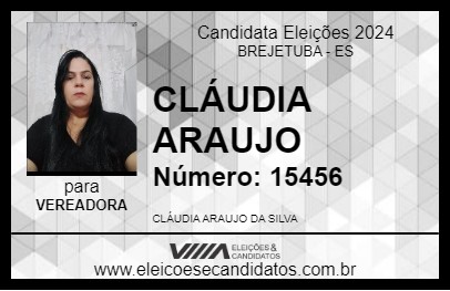 Candidato CLÁUDIA ARAUJO 2024 - BREJETUBA - Eleições