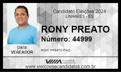 Candidato RONY PREATO 2024 - LINHARES - Eleições