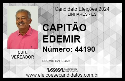 Candidato CAPITÃO EDEMIR 2024 - LINHARES - Eleições