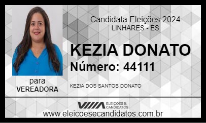 Candidato KEZIA DONATO 2024 - LINHARES - Eleições