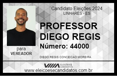 Candidato PROFESSOR DIEGO REGIS 2024 - LINHARES - Eleições