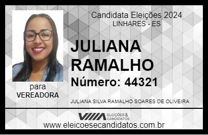 Candidato JULIANA RAMALHO 2024 - LINHARES - Eleições