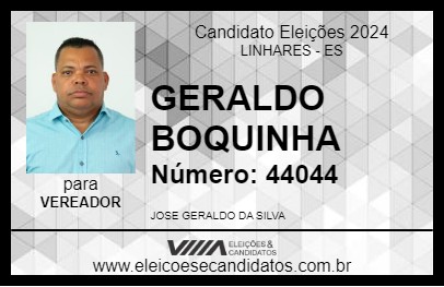 Candidato GERALDO BOQUINHA 2024 - LINHARES - Eleições