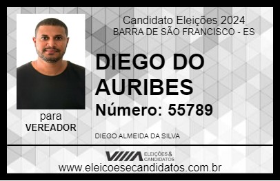 Candidato DIEGO DO AURIBES 2024 - BARRA DE SÃO FRANCISCO - Eleições