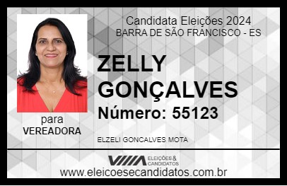 Candidato ZELLY GONÇALVES 2024 - BARRA DE SÃO FRANCISCO - Eleições