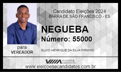 Candidato NEGUEBA 2024 - BARRA DE SÃO FRANCISCO - Eleições