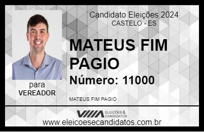 Candidato MATEUS FIM PAGIO 2024 - CASTELO - Eleições