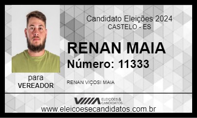 Candidato RENAN MAIA  2024 - CASTELO - Eleições