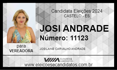 Candidato JOSI ANDRADE 2024 - CASTELO - Eleições