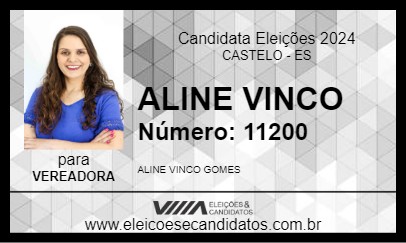 Candidato ALINE VINCO 2024 - CASTELO - Eleições