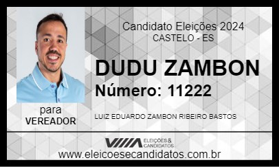 Candidato DUDU ZAMBON 2024 - CASTELO - Eleições