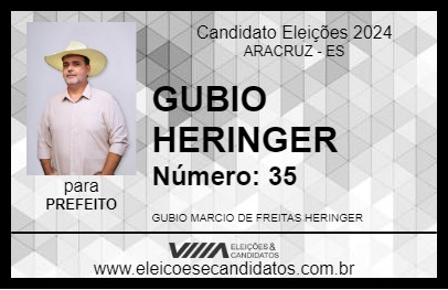 Candidato GUBIO HERINGER 2024 - ARACRUZ - Eleições