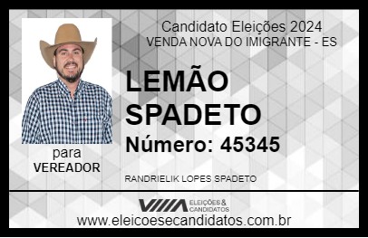 Candidato LEMÃO SPADETO 2024 - VENDA NOVA DO IMIGRANTE - Eleições