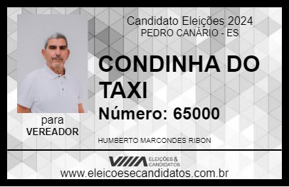 Candidato CONDINHA DO TAXI 2024 - PEDRO CANÁRIO - Eleições