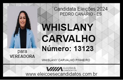 Candidato WHISLANY CARVALHO 2024 - PEDRO CANÁRIO - Eleições