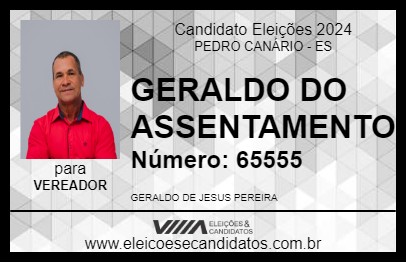 Candidato GERALDO DO ASSENTAMENTO 2024 - PEDRO CANÁRIO - Eleições