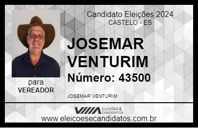 Candidato JOSEMAR VENTURIM 2024 - CASTELO - Eleições