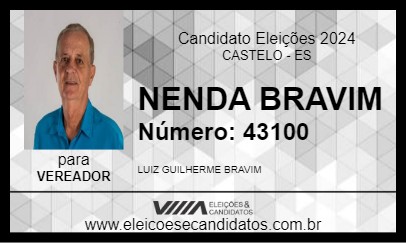 Candidato NENDA BRAVIM 2024 - CASTELO - Eleições