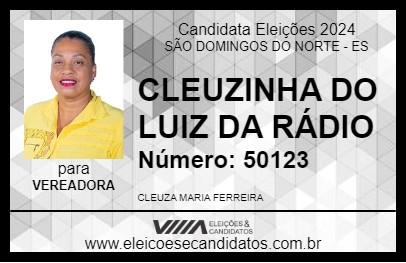 Candidato CLEUZINHA DO LUIZ DA RÁDIO 2024 - SÃO DOMINGOS DO NORTE - Eleições