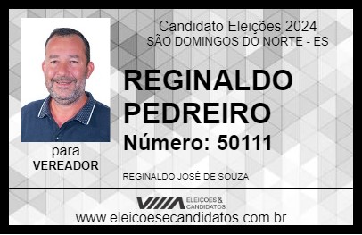 Candidato REGINALDO PEDREIRO 2024 - SÃO DOMINGOS DO NORTE - Eleições