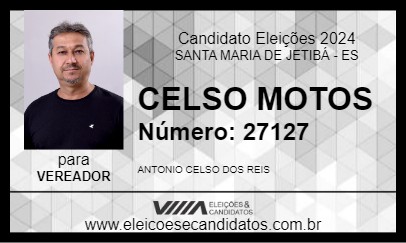 Candidato CELSO MOTOS 2024 - SANTA MARIA DE JETIBÁ - Eleições