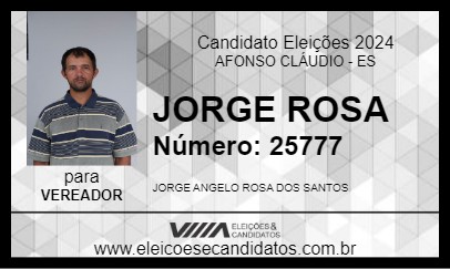 Candidato JORGE ROSA 2024 - AFONSO CLÁUDIO - Eleições