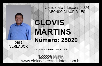 Candidato CLOVIS MARTINS 2024 - AFONSO CLÁUDIO - Eleições