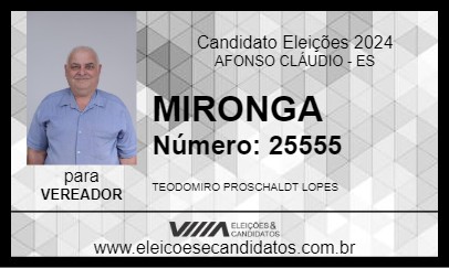 Candidato MIRONGA 2024 - AFONSO CLÁUDIO - Eleições