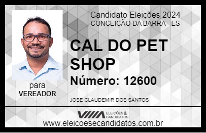 Candidato CAL DO PET SHOP 2024 - CONCEIÇÃO DA BARRA - Eleições