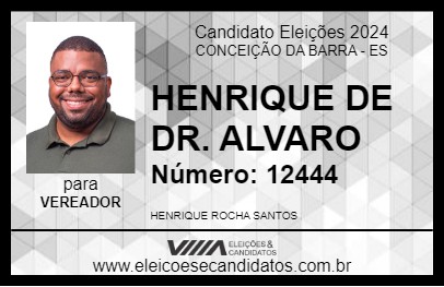 Candidato HENRIQUE DE DR. ALVARO 2024 - CONCEIÇÃO DA BARRA - Eleições