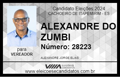 Candidato ALEXANDRE DO ZUMBI 2024 - CACHOEIRO DE ITAPEMIRIM - Eleições