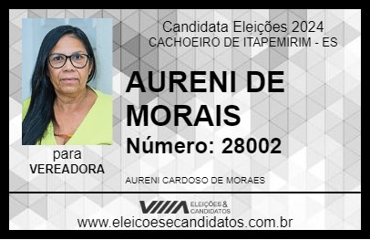 Candidato AURENI DE MORAIS 2024 - CACHOEIRO DE ITAPEMIRIM - Eleições