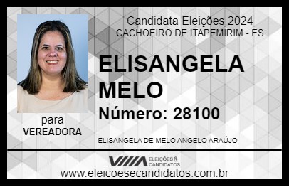 Candidato ELISANGELA MELO 2024 - CACHOEIRO DE ITAPEMIRIM - Eleições