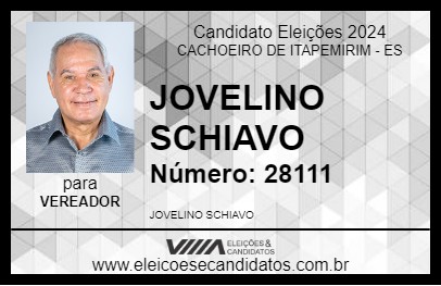 Candidato JOVELINO SCHIAVO 2024 - CACHOEIRO DE ITAPEMIRIM - Eleições