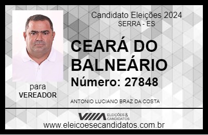 Candidato CEARÁ DO BALNEÁRIO 2024 - SERRA - Eleições